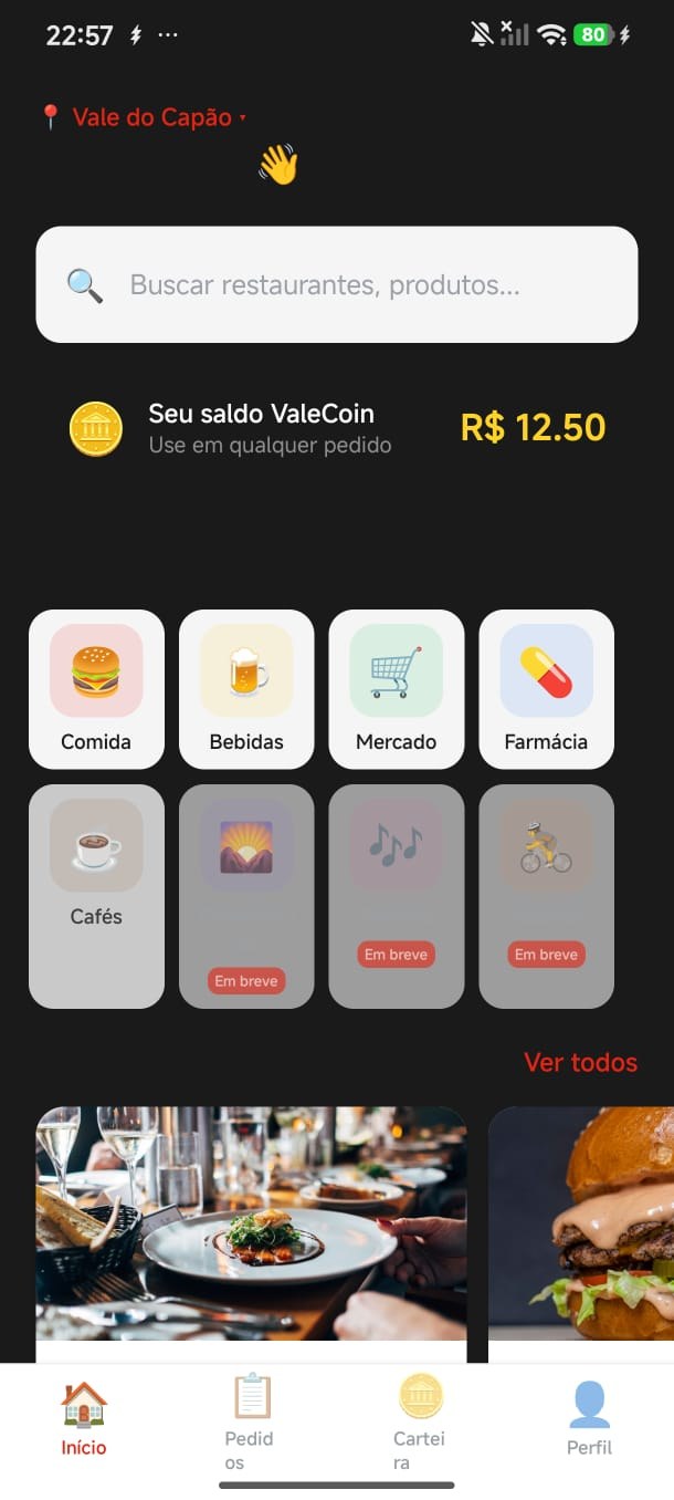 Tela inicial do app ZéCapão Delivery