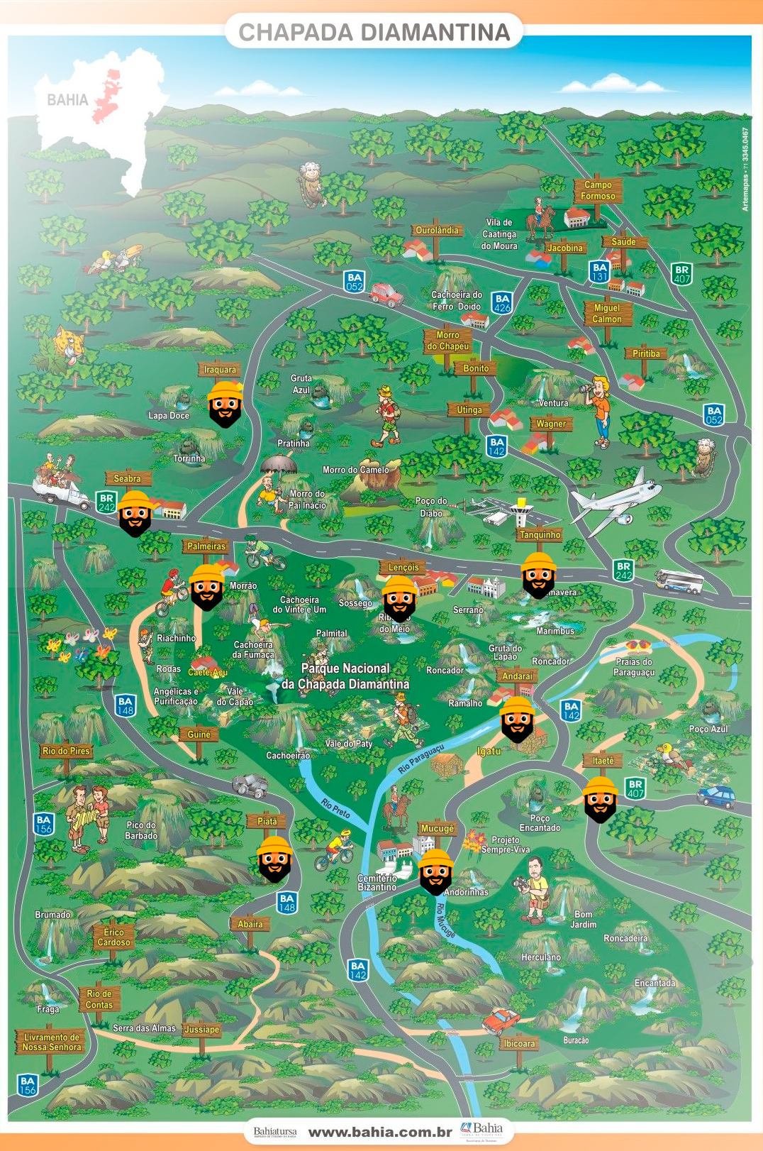 Mapa da Chapada Diamantina